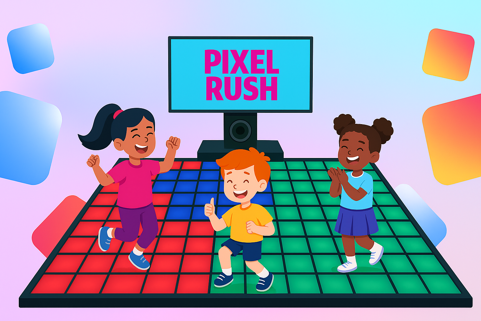 Interaktywna mata Pixel Rush w użyciu